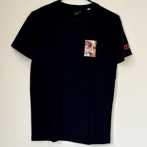 Akin Black Distressed Graphic Short Sleeve Tee Greek Mythology - Size: XS